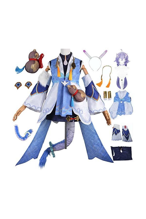 Foanja Bailu Déguisement Femme Cosplay Honkai Star Rail Anime Personnages Bailu Complets Uniformes et Accessoires Perruques p