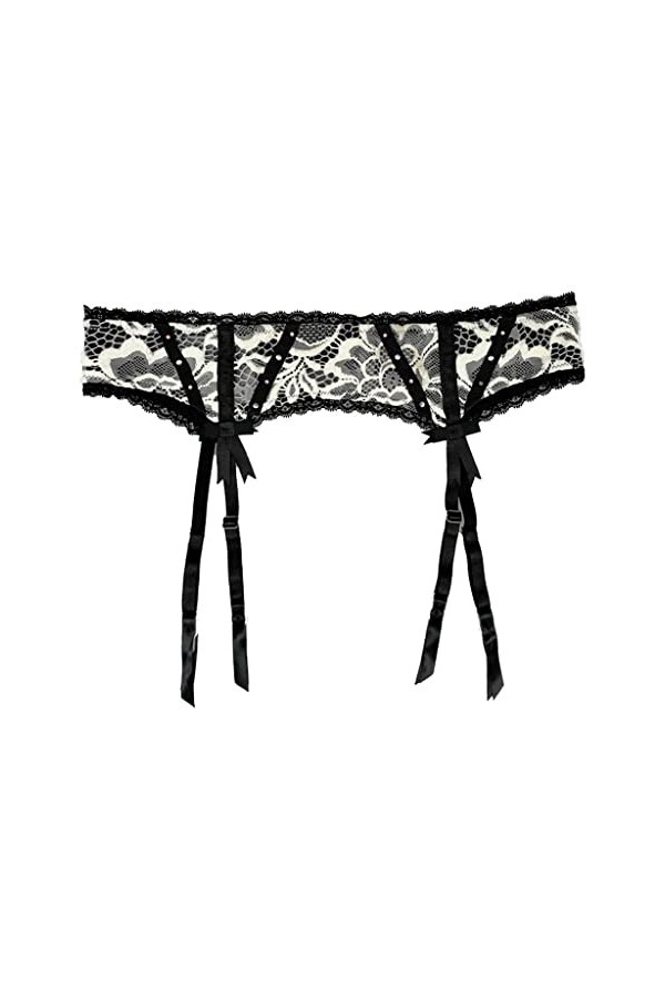 DLOETT Dentelle Brodée Nœud Papillon Femmes Sexy Porte-Jarretelles Boucle Métal Bas Jarretière Accessoires Sous-vêtements Co