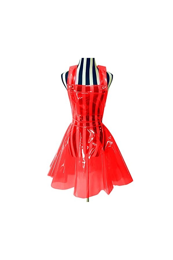 Robe en plastique PVC transparent pour femmes, robe transparente en plastique PVC transparent, robe imperméable grande taille