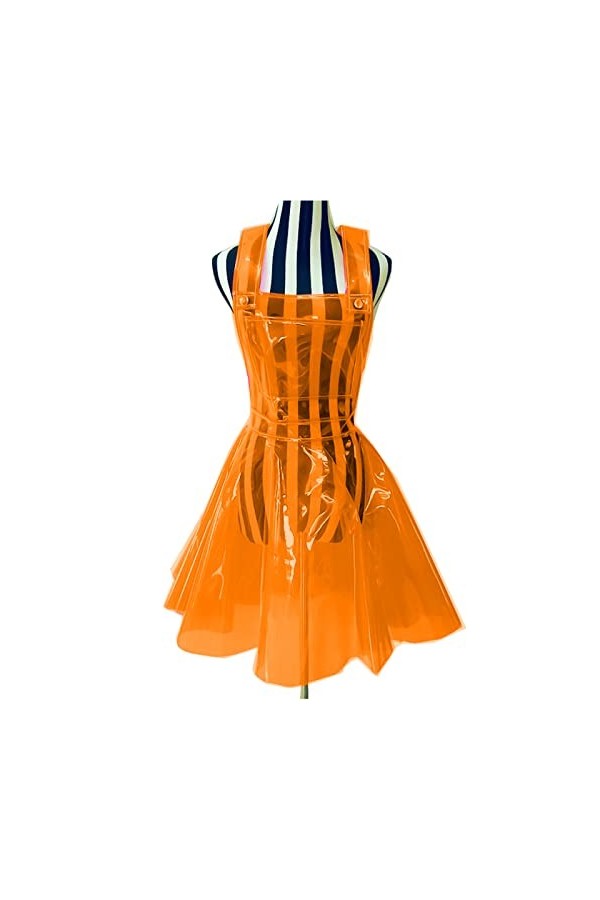 Robe en plastique PVC transparent pour femmes, robe transparente en plastique PVC transparent, robe imperméable grande taille