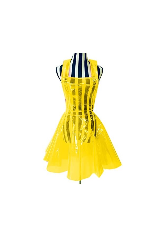 Robe en plastique PVC transparent pour femmes, robe transparente en plastique PVC transparent, robe imperméable grande taille