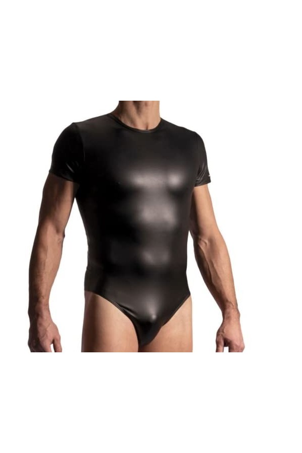 MANstore Body Zipped Simili Noir M2222