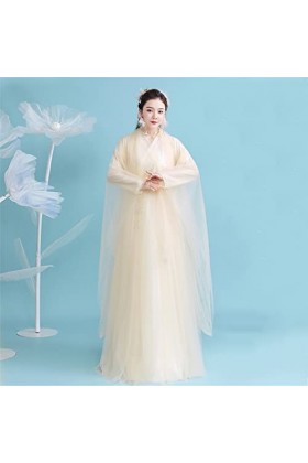 Mkjuuior Costume ancien Hanfu - Robes traditionnelles chinoises - Tenue de fée élégante - Jupe de performance - Cosplay - Pea