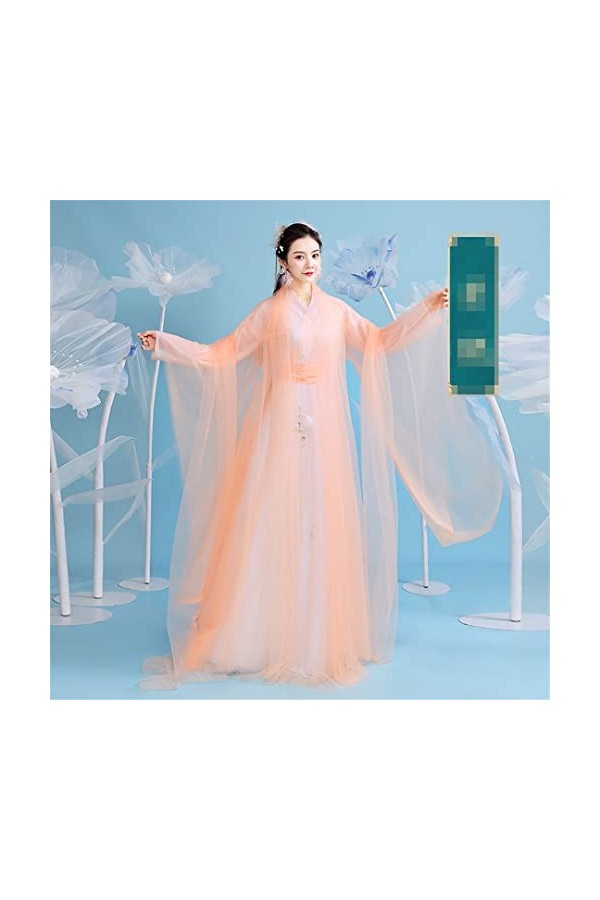 Mkjuuior Costume ancien Hanfu - Robes traditionnelles chinoises - Tenue de fée élégante - Jupe de performance - Cosplay - Pea