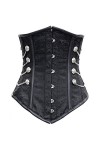 QARNBERG Lingerie pour Femme Sexy Femme Steampunk Corset Vintage Cuir Corset Underbust Sexy Noir Jacquard Noir XXL 