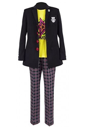 MengXin Tenue dhiver Ryuji Sakamoto pour uniforme scolaire - Blazer - T-shirt et pantalon - Fabriqué sur mesure - Noir