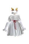 NC Costume de Noël pour femme - Costume de Père Noël - Lingerie sexy pour Halloween - Blanc