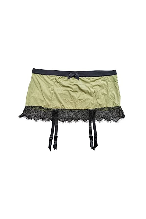 TONZN Noeud Vert en Dentelle Grande Taille pour Femme, Sangle Amovible, Boucles en métal, Porte-Jarretelles Sexy pour Bas, Li