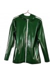 Latex Rubber Leisure Metal Green Top Veste En Caoutchouc Avec Chapeau,Vert,Moyen