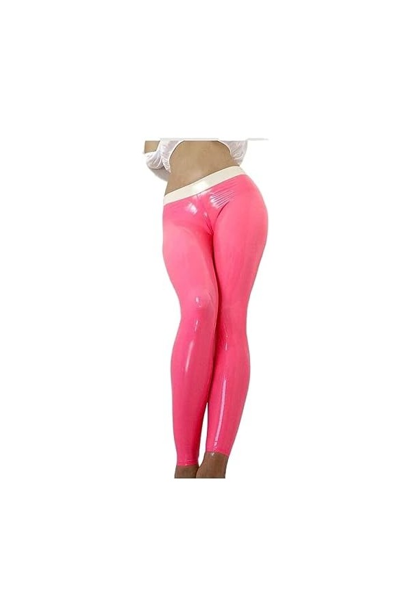 IDOBLO Sexy Femmes Rose Latex Caoutchouc Pantalon Stretch Latex Collants Legging Personnaliser,Couleur Personnalisée,M