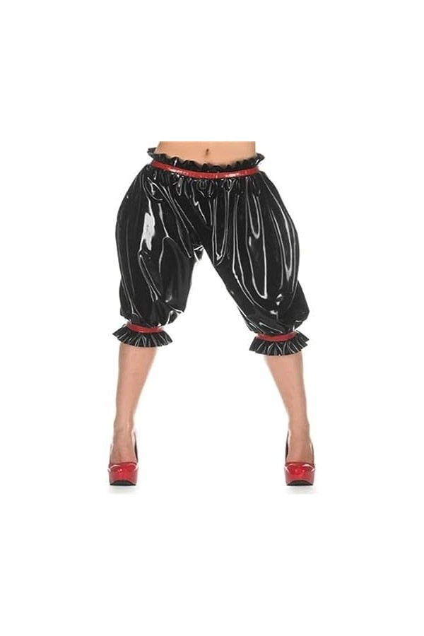 IDOBLO Transparent avec Un Pantalon en Latex Rouge pour Femme Fait À La Main,comme Image,XS