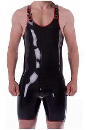 IDOBLO Taille De Plage De Piscine De Collants sans Manches Noirs en Caoutchouc De Latex Personnaliser,Noir,M