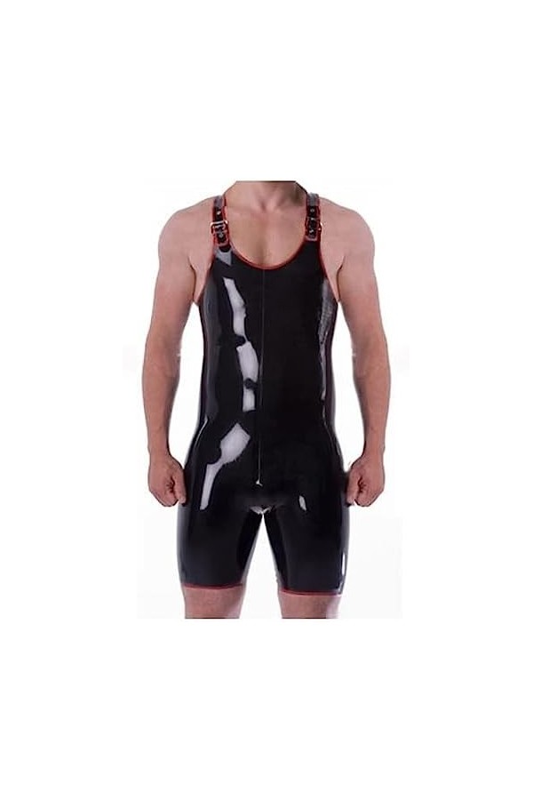 IDOBLO Taille De Plage De Piscine De Collants sans Manches Noirs en Caoutchouc De Latex Personnaliser,Noir,M