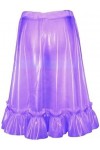 ANTIY Jupes en Latex Sexy Violet Transparent avec Bas en Caoutchouc Courts À Volants,Couleur Personnalisée,XX-Grand