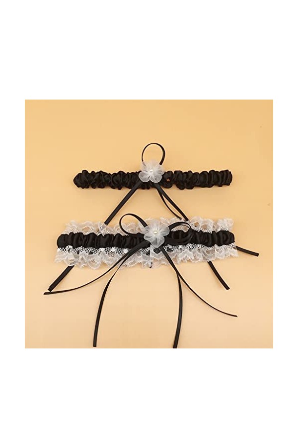 JJZXD Lolita jambes avec punk loli dentelle en dente Color : Black, Size : 2pcs 