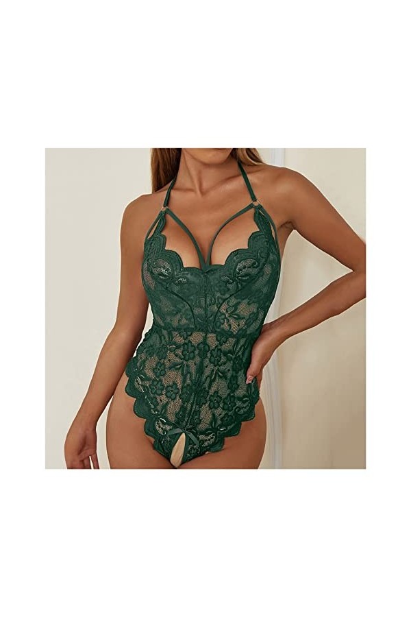 GFDFD One Pieces Lingerie Sensual Lingerie Sexy Femmes Costumes Plaid rouge Color : A, Size : XXL code 