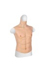 HSDCK Faux mâle Poitrine en Silicone Muscle moitié du Corps Col Haut Hollaween Accessoires Cosplay Costume Mascarade réaliste
