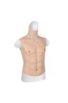 HSDCK Faux mâle Poitrine en Silicone Muscle moitié du Corps Col Haut Hollaween Accessoires Cosplay Costume Mascarade réaliste