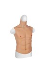 HSDCK Faux mâle Poitrine en Silicone Muscle moitié du Corps Col Haut Hollaween Accessoires Cosplay Costume Mascarade réaliste
