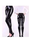 Lingerie en cuirPantalon en latex noir taille haute pour femmes Leggings Pantalon en caoutchouc skinny Plus Size-Light_Green_