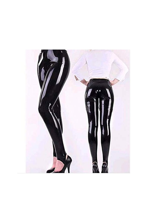 Lingerie en cuirPantalon en latex noir taille haute pour femmes Leggings Pantalon en caoutchouc skinny Plus Size-Light_Green_