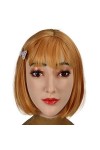 YIQI Silicone réaliste homme à femme masque de tête en Silicone pour Crossdresser Transgenre Costumes faits à la main Blanc 