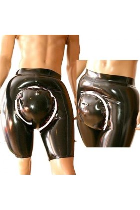 JVHGE Latex Rubber Fashion Men Boxer Shorts Inflatable Shorts Double Layer