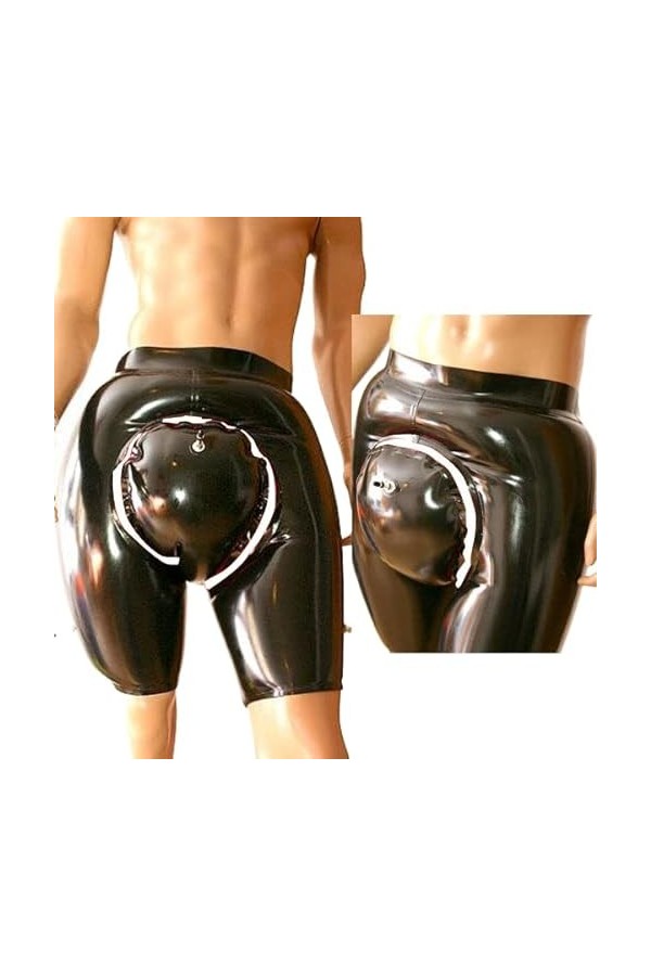 JVHGE Latex Rubber Fashion Men Boxer Shorts Inflatable Shorts Double Layer