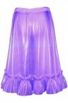 ANTIY Jupes en Latex Sexy Violet Transparent avec Bas en Caoutchouc Courts À Volants,Couleur Personnalisée,XX-Grand