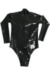 ANTIY Combinaison en Caoutchouc De Maillot De Bain en Latex À Manches Longues pour Femmes Noires Sexy avec Fermeture À Glissi