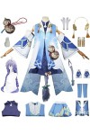 Foanja Déguisement Bailu Femme Cosplay Anime Jeux Honkai Star Rail Bailu Complets Uniformes et Accessoires Queues pour Hallow