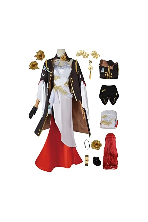 Foanja Himeko Déguisement Femme Cosplay Anime Honkai Star Rail Himeko Sexy Complets Jeux Uniformes et Accessoires Perruques p