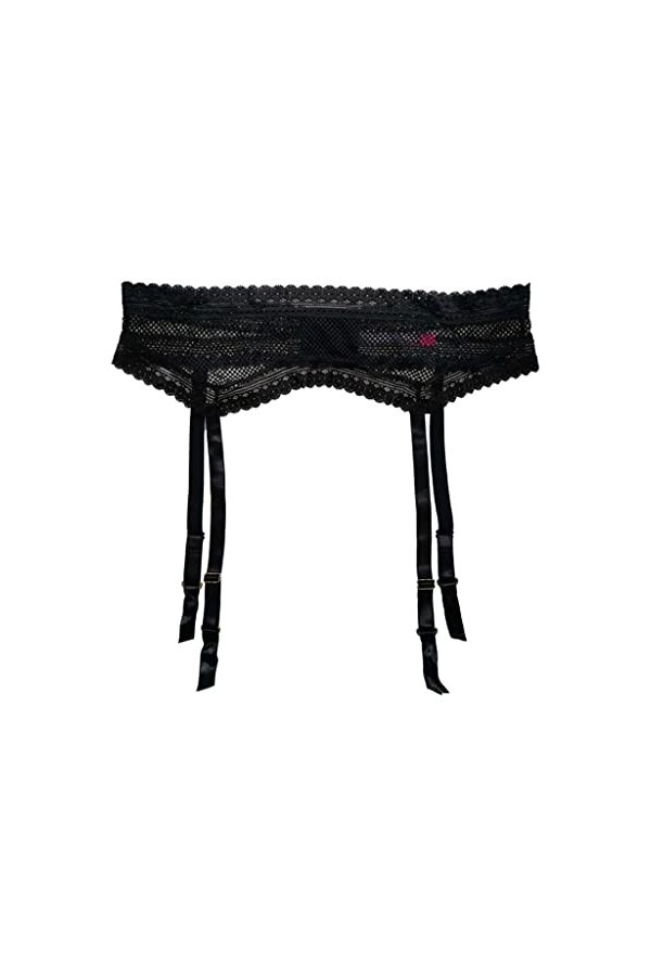 DLOETT Noir Femmes Mesh Dentelle Clips Métal Sexy Jarretière Porte-Jarretelles pour Bas Lingerie Sexy Sous-vêtements Cadeau