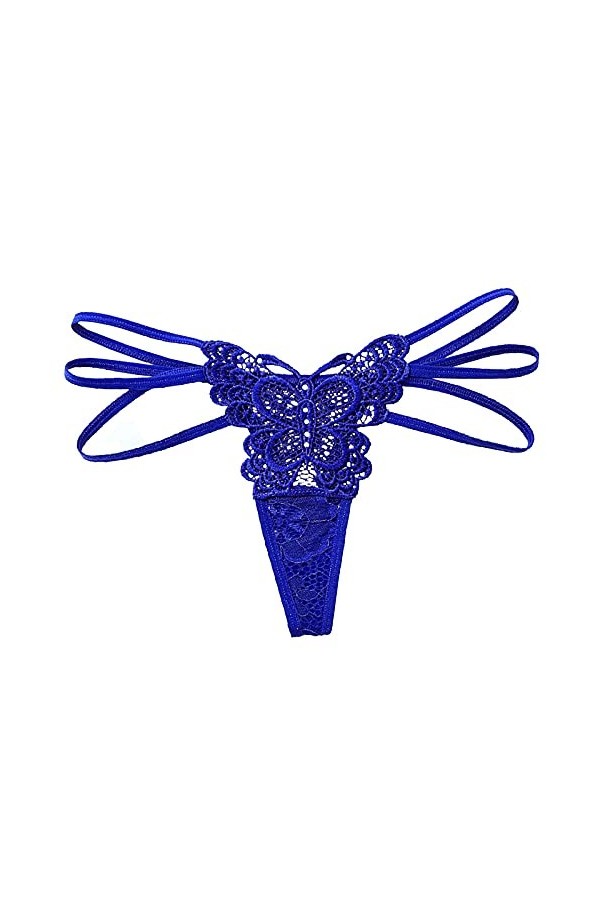 Culotte sexy avec nœud en dentelle pour femme, beige, M