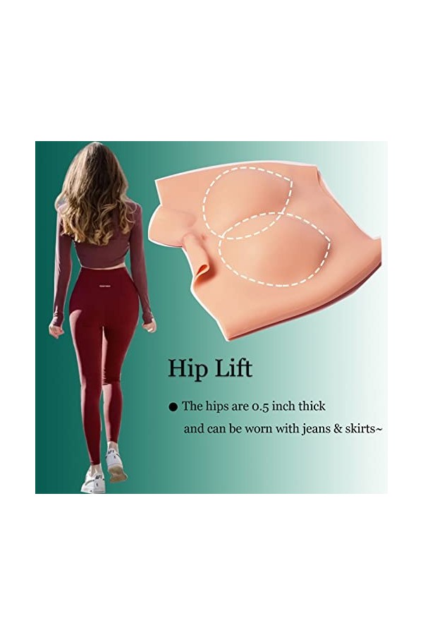 Culotte en silicone pour homme pour crossdresser, culotte galbante, rehausseur de fesses, sous-vêtement insérable pour transg