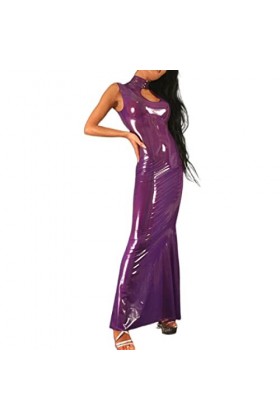 MCWJ Robe de soirée sans manches en latex pour femme Violet Taille XXS-XXL, comme sur limage, XXS