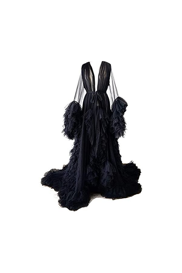 MAYILNSIN Robe de nuit sexy en tulle pour femme, Rouge, XL