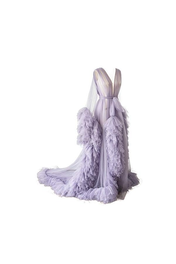 MAYILNSIN Robe de nuit sexy en tulle pour femme, Rouge, XL