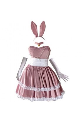NC Femmes Noël Noël Femme Père Noël Cosplay Costume Sexy Lingerie Hiver Rose Noir Robe Maid Serveuse Bunny Girl Uniforme