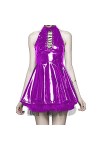 Summer Sexy Mini robe Fête Fête Streetwear Streetwear Lacee Up Punk Robes Gothic Vestidos Plus Taille S-7XL-Violet_S