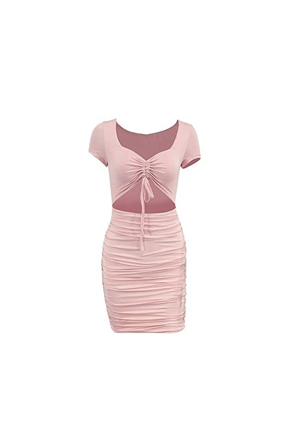 CHYSP Robes pour Femme Femme Plissé Sac plissé Creux Hand Hand Court Jupe Robe Été Robe Slim Jupes Slim Jupes Confortable Dam