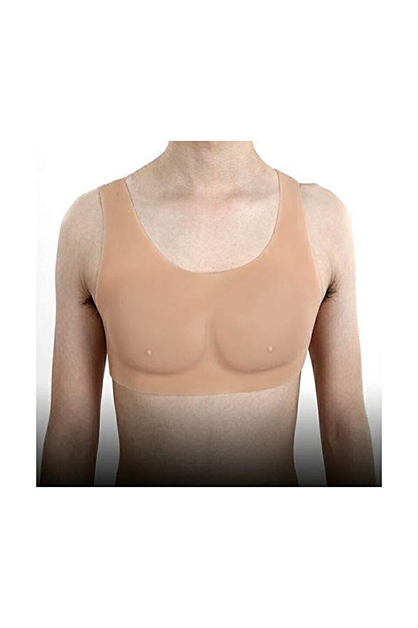 FHUILI Faux Poitrine Musculaire pour crossdresseur - Gilet Musculaire de la Poitrine en Silicone - Muscle la Poitrine Masculi