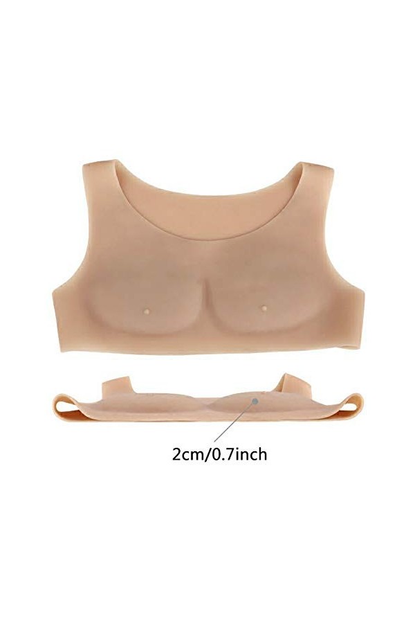 FHUILI Faux Poitrine Musculaire pour crossdresseur - Gilet Musculaire de la Poitrine en Silicone - Muscle la Poitrine Masculi
