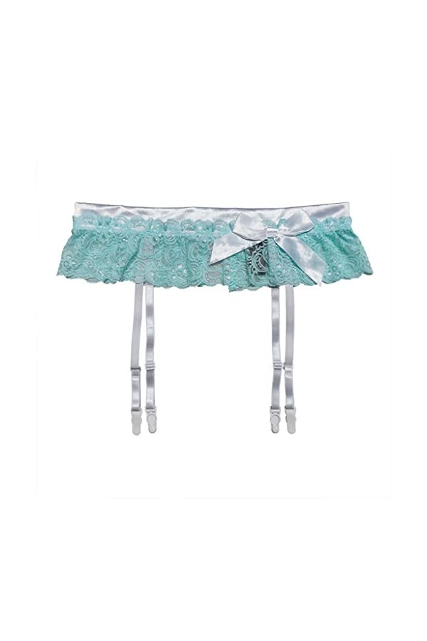 TONZN Porte-Jarretelles en Dentelle Florale Grande Taille avec Gros nœud en métal pour Bas, Bretelles de Mariage, Lingerie Se