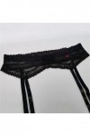 TONZN Noir Femmes Maille Dentelle métal Clips Porte-Jarretelles Sexy pour Bas Lingeries Sexy sous-vêtements Cadeau Svart XX 