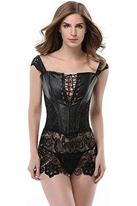 Tenue Sexy pour Femme pour Le Sexe, Ensembles de Lingerie Sexy en Dentelle, Bustier Sexy, Corset Taille Noire, Robe 623 Noir