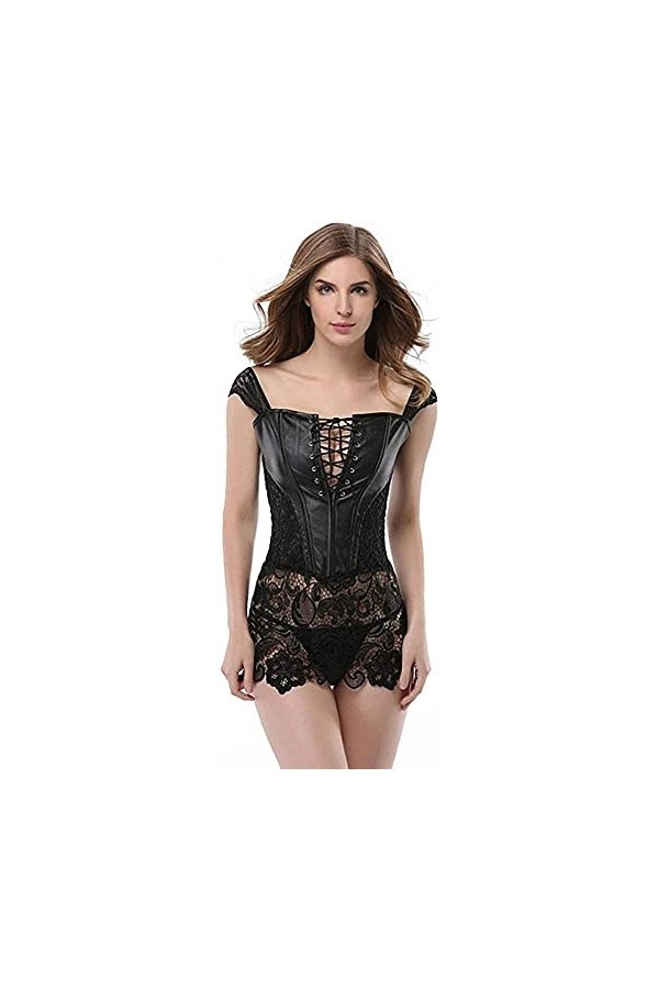 Tenue Sexy pour Femme pour Le Sexe, Ensembles de Lingerie Sexy en Dentelle, Bustier Sexy, Corset Taille Noire, Robe 623 Noir