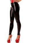 IDOBLO Latex Gummi Caoutchouc Femme Jeans Leggings Pantalons Jeans avec Poches sur Mesure 0.4Mm,Rouge,M