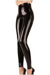 IDOBLO Sexy Femmes Taille Haute Latex Leggings Entrejambe Zip Personnalisé,Bleu Ciel,4XL
