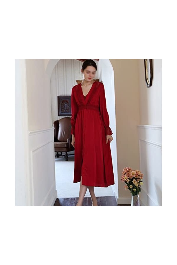 Robe De Pyjama Suspendue Femmes Sexy Deux Pièces Ensemble Mince Dentelle De Glace Dété Pyjama Pyjamas Femmes Manches Longues